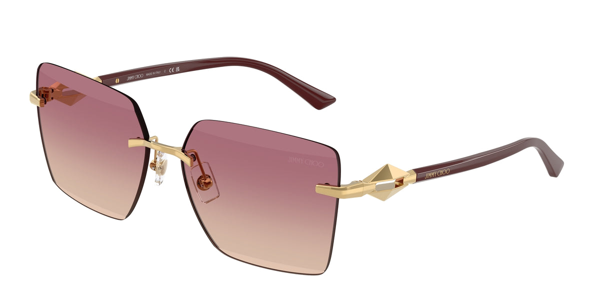Jimmy Choo Blush Pink Gradient Lens Cat-Eye Sunglasses Eib Jimmy Choo Ciara Check Engraved Square Sunglasses​ In  main image 4