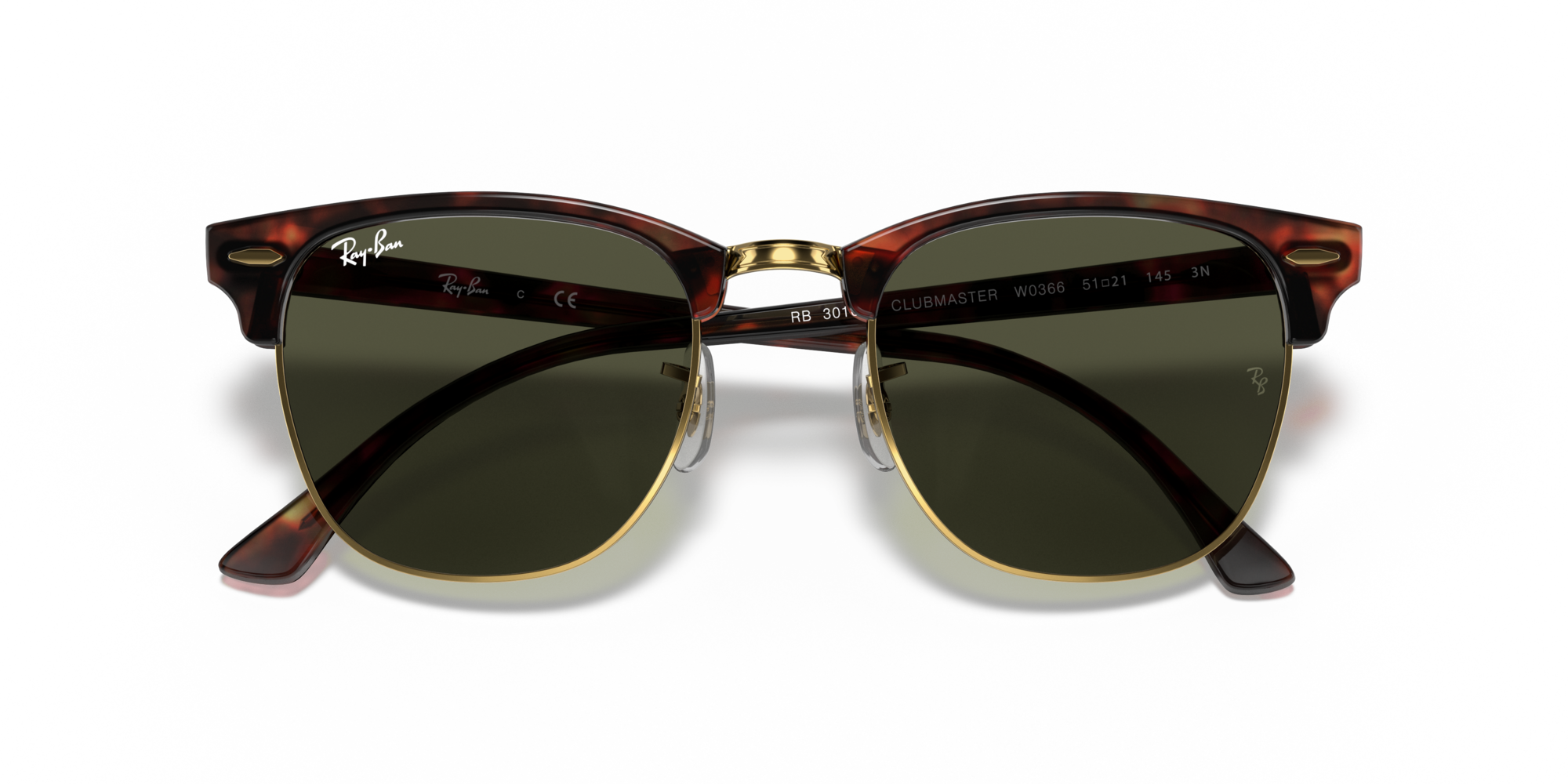 RB3016F CLUBMASTER LOW BRIDGE FIT W0366 Occhiali da sole Ray - Ban 2