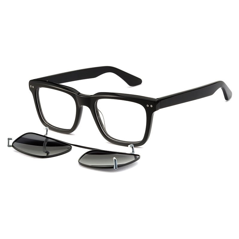 ASR3001 Nero lucido + clip on fumo polarizzato Montature da vista EXIT 1