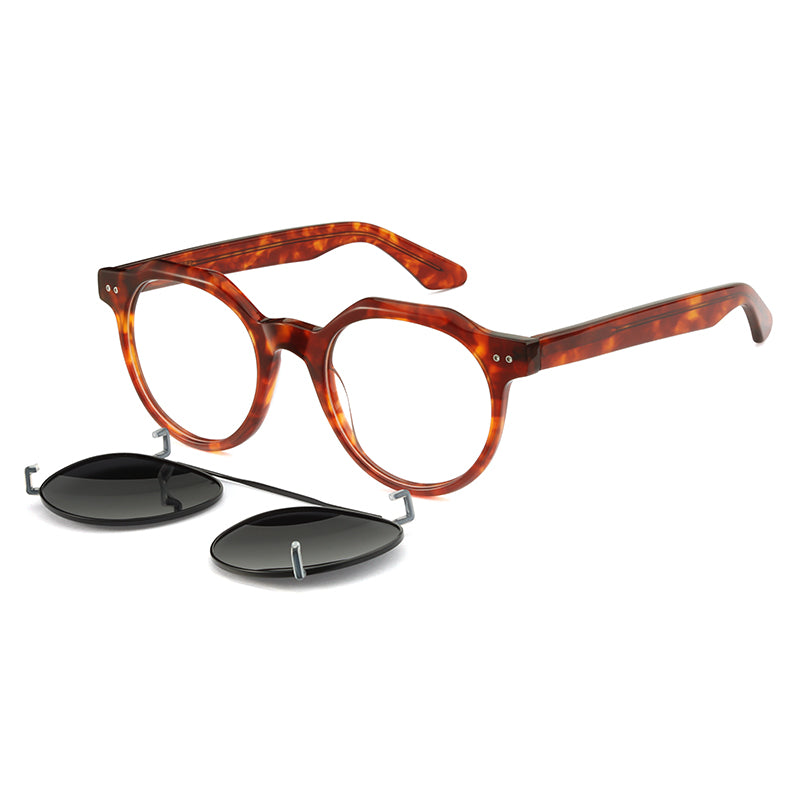 ASR3002 Tartaruga chiaro lucido + clip on fumo polarizzato Montature da vista EXIT 1