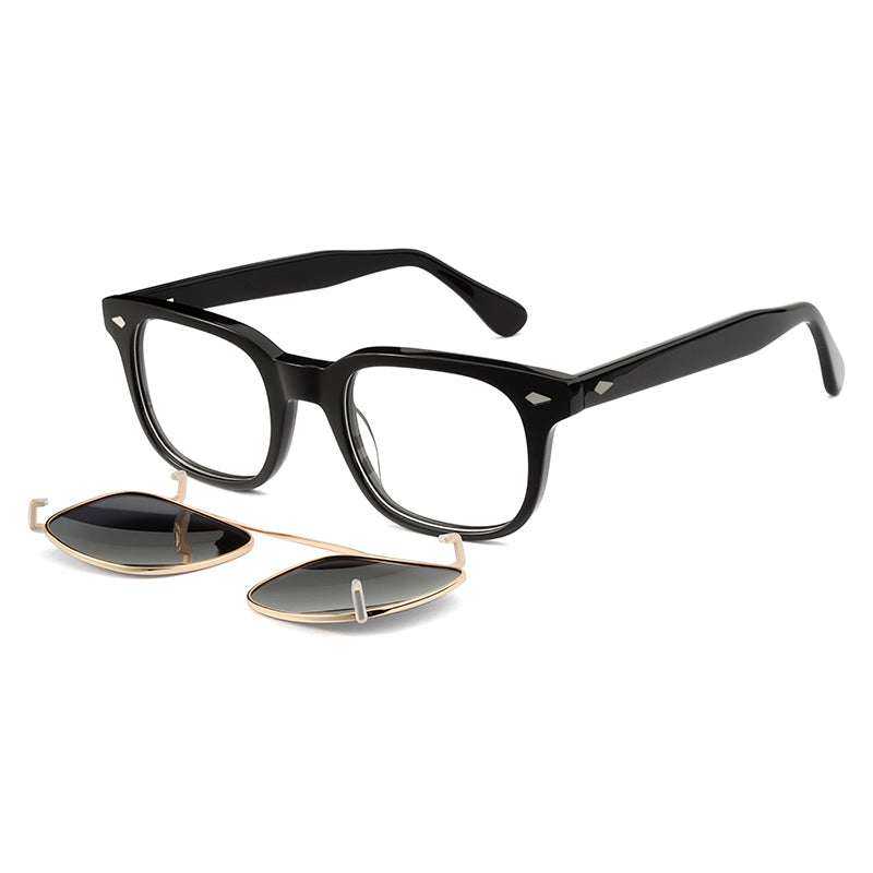 ASR3007 Nero lucido + clip on fumo polarizzato Montature da vista EXIT 1