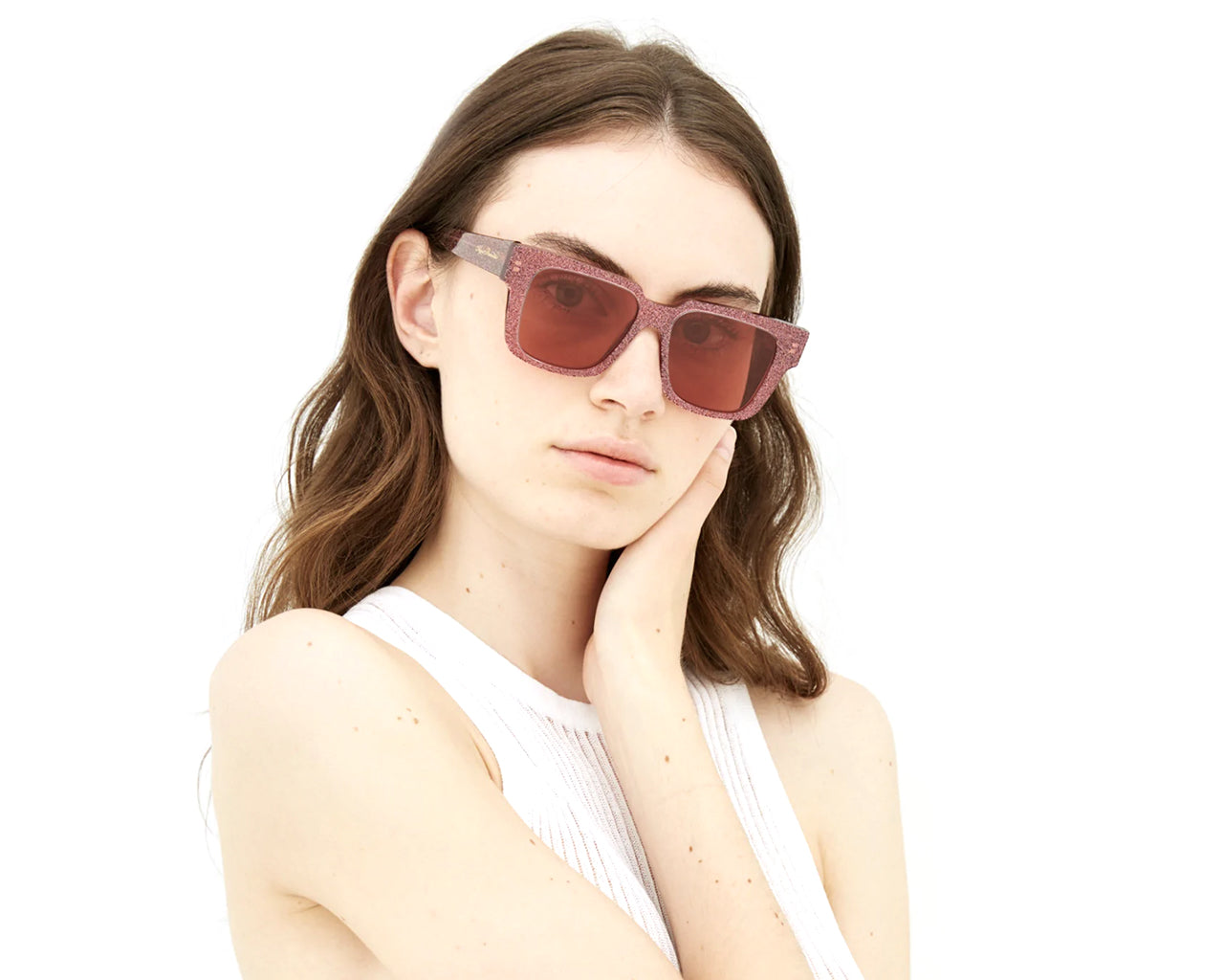 HJG Debie Dark Pink Glitter Occhiali da sole outlet Agent Provocateur 3