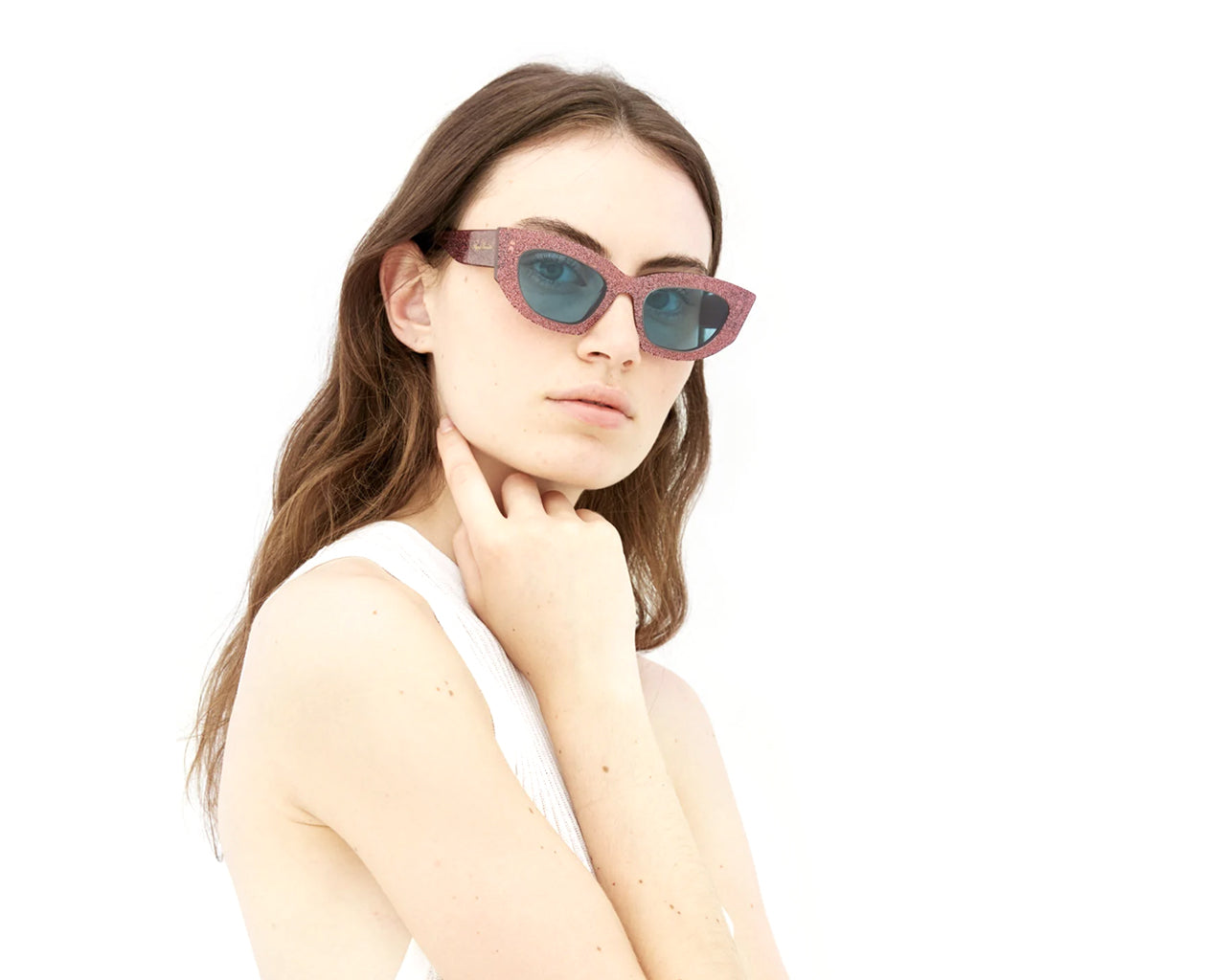 E99 Kitti Dark Pink Glitter Occhiali da sole outlet Agent Provocateur 3