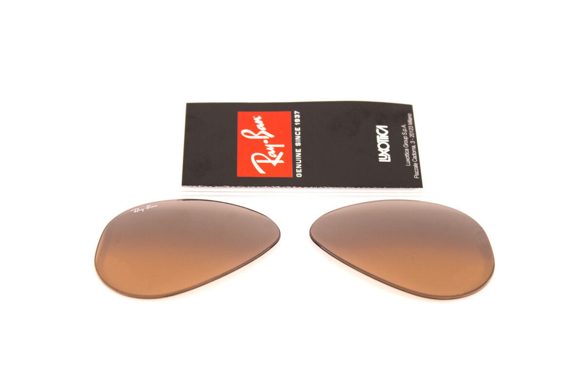 Coppia di Lenti di ricambio Ray-Ban RB3025 AVIATOR Lenti di ricambio Ray - Ban Rosa sfumato marrone 8056039486621 9