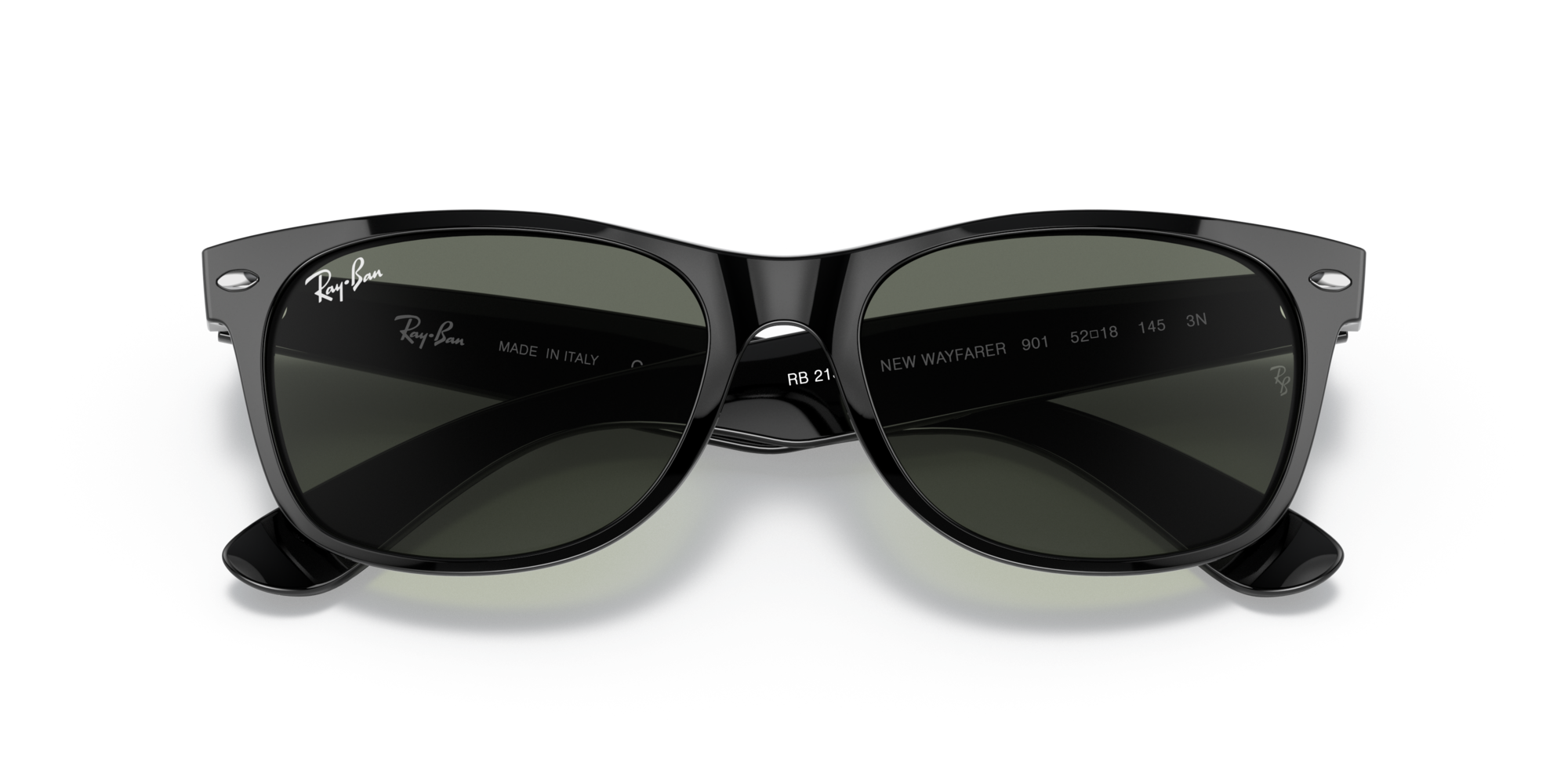 RB2132F Nieuwe Wayfarer Low Bridge Fit 901