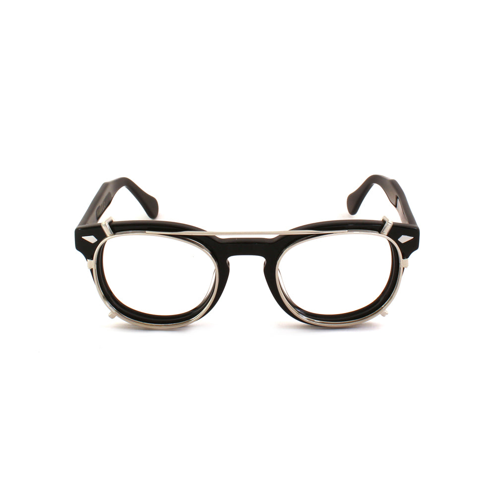 8004 stile moscot CLIP-ON 02 ARGENTO ANTIRIFLESSO calibro 48mm