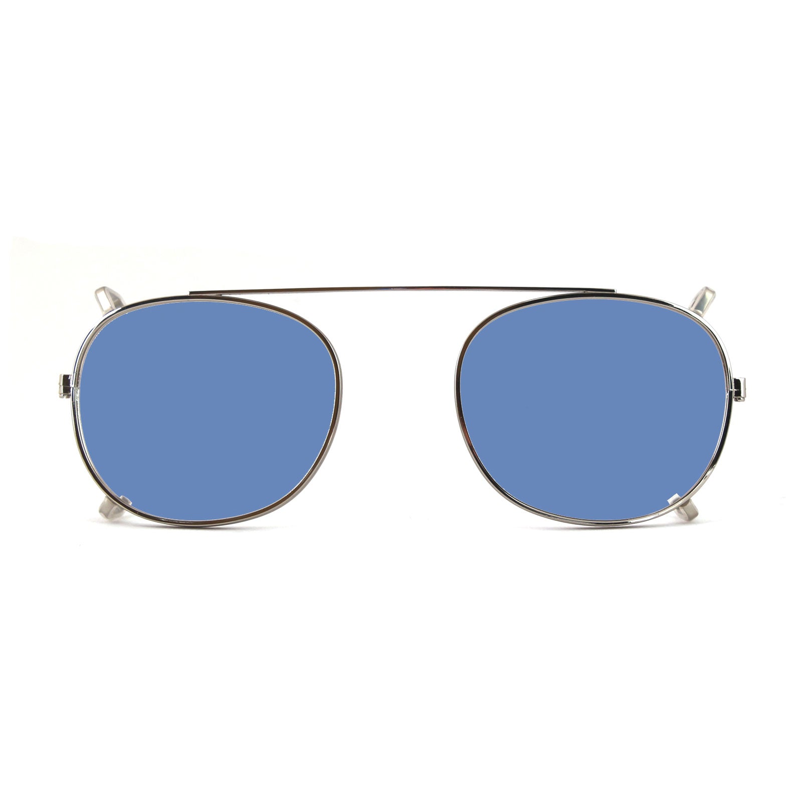 Clip-on 02 Argento/Azzurro polarizzato per 8004 stile moscot calibro 48mm