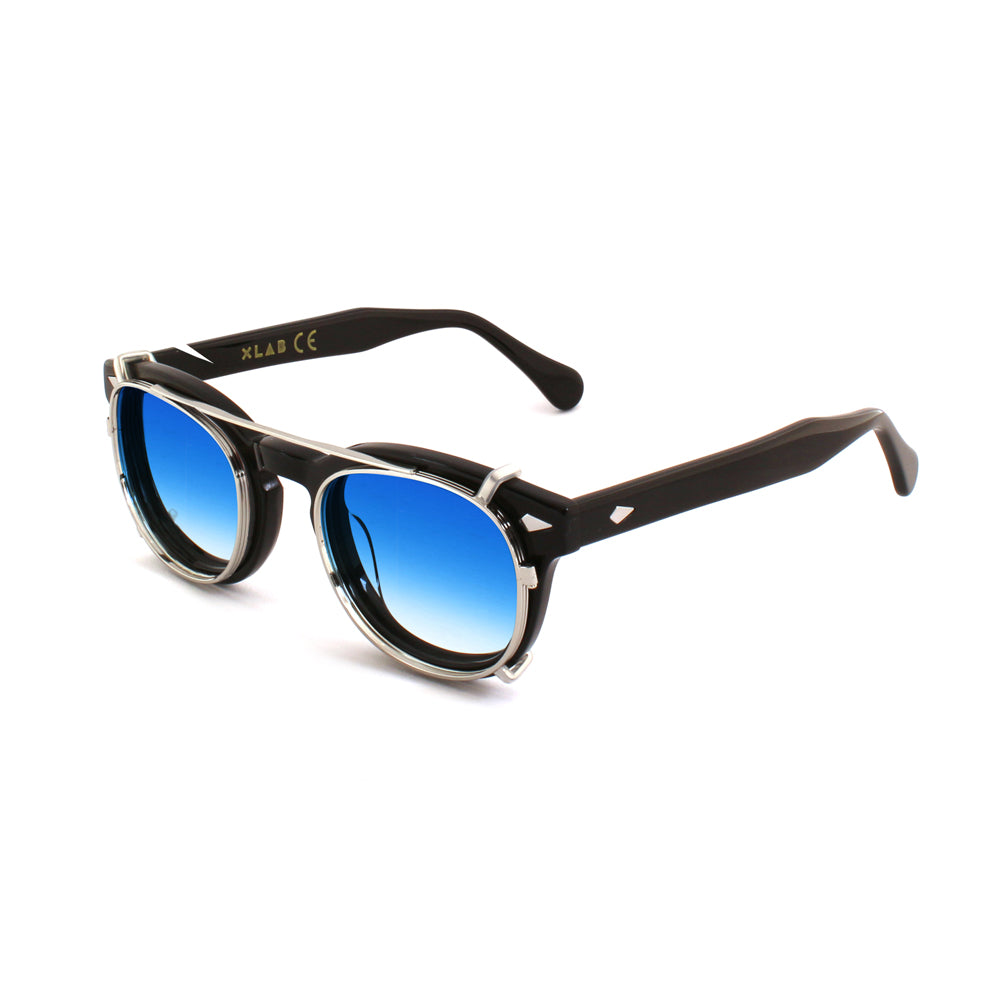 Zilver/blauwe clip-on voor 8004 Moscot-stijl 48 mm Moscot-stijl