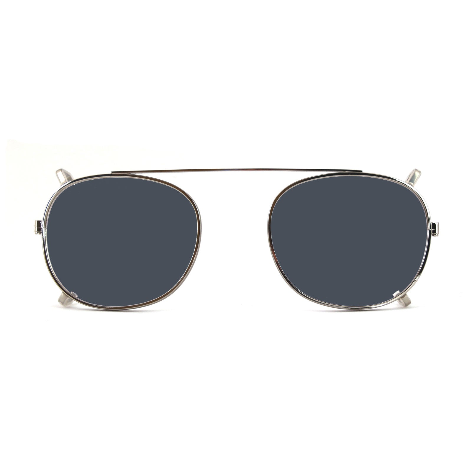 8004 stile moscot CLIP-ON 02 ARGENTO / FUMO POLARIZZATO calibro 48mm