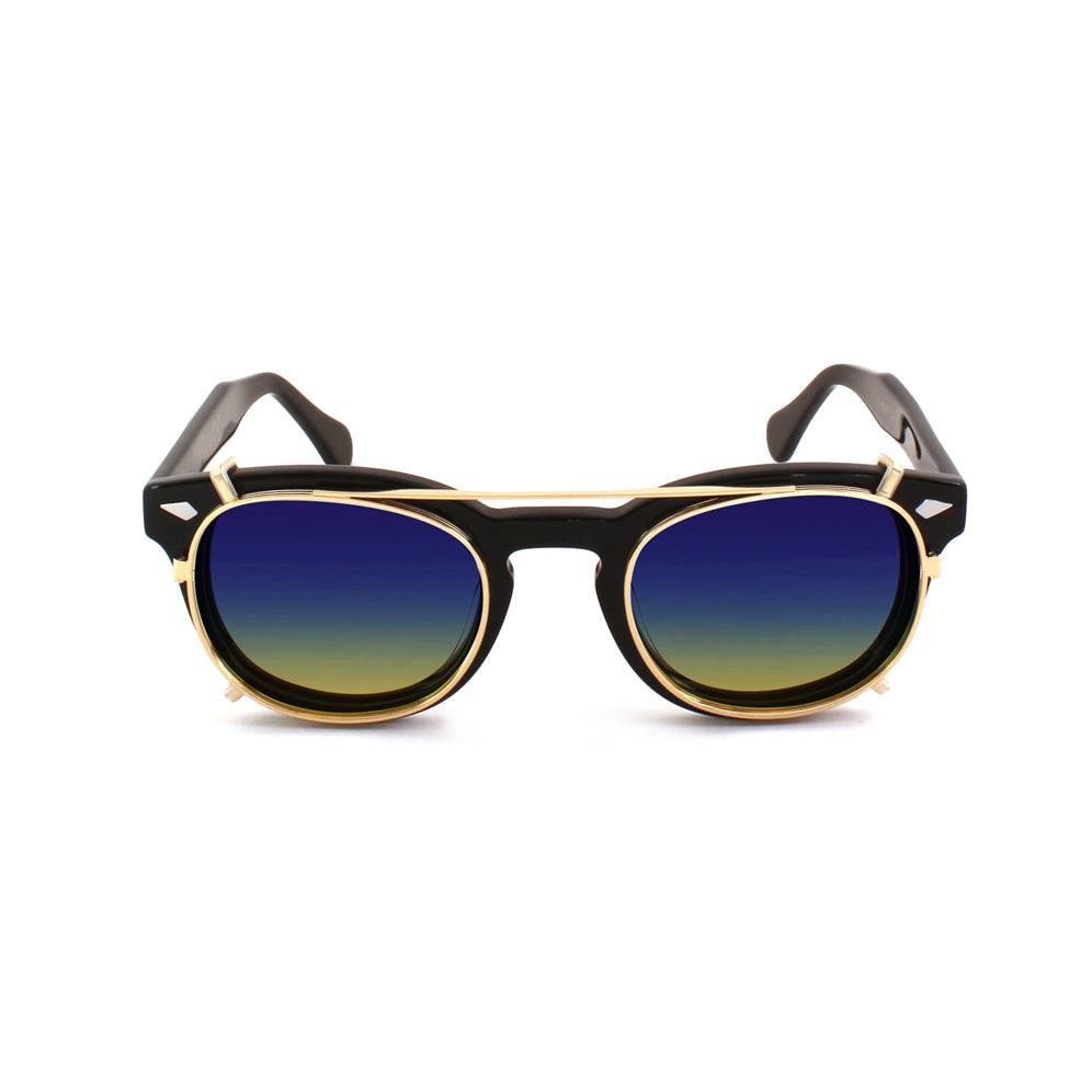 Clip-on 01 Oro/Cobalto giallo polarizzato per 8004 stile moscot calibro 48mm