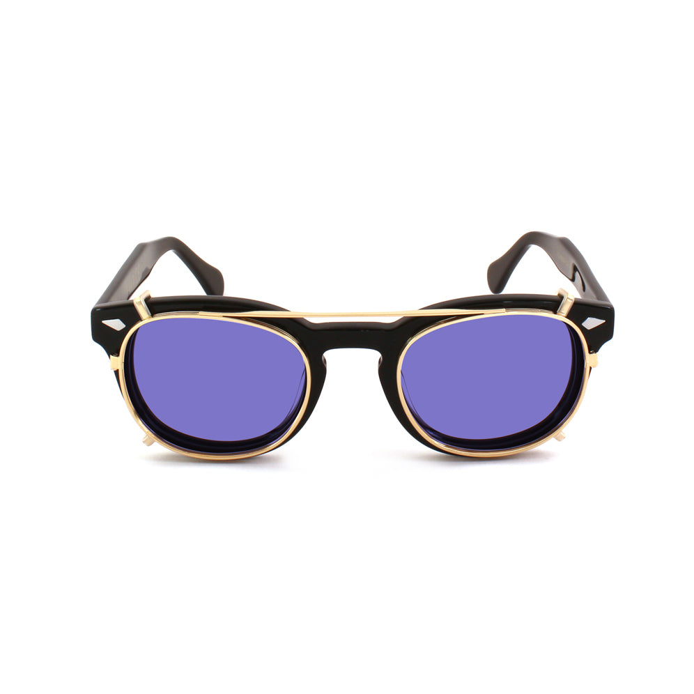 8004 stile moscot CLIP-ON 01 ORO / LILLA POLARIZZATO calibro 48mm