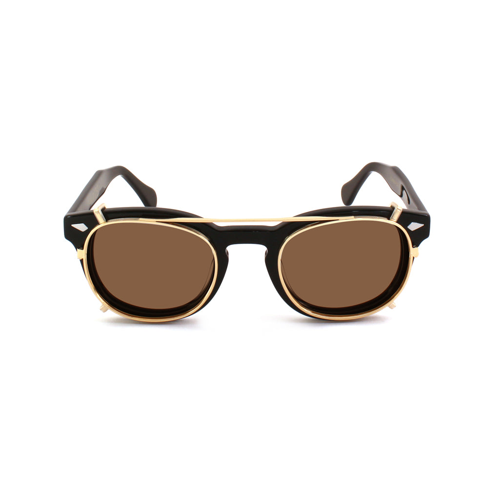 8004 stile moscot CLIP-ON 01 ORO / MARRONE POLARIZZATO calibro 48mm