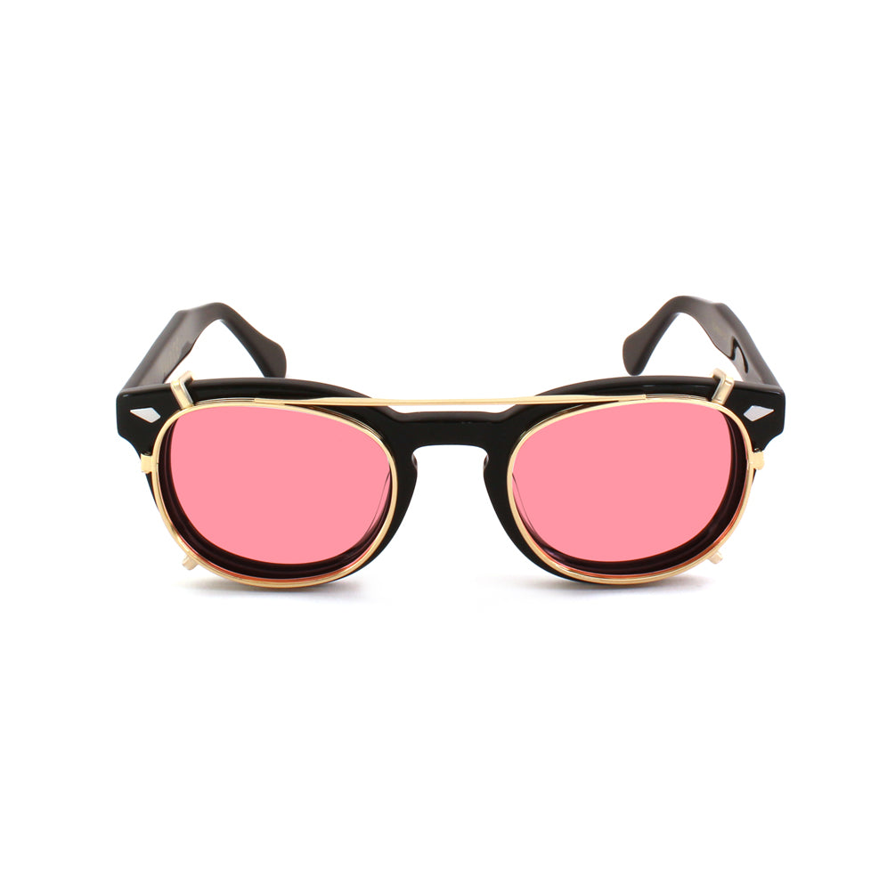 8004 stile moscot CLIP-ON 01 ORO / ROSA POLARIZZATO calibro 48mm