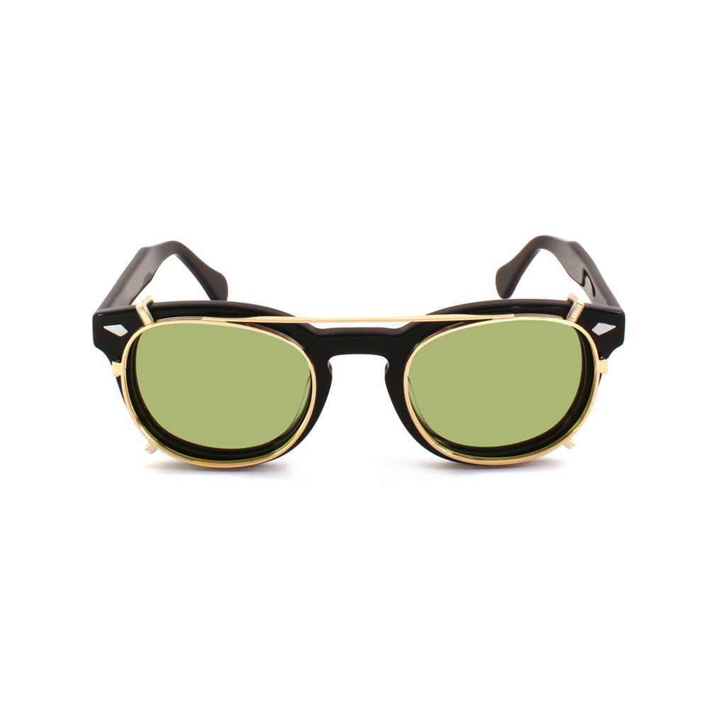 8004 stile moscot CLIP-ON 01 ORO / VERDE POLARIZZATO calibro 48mm