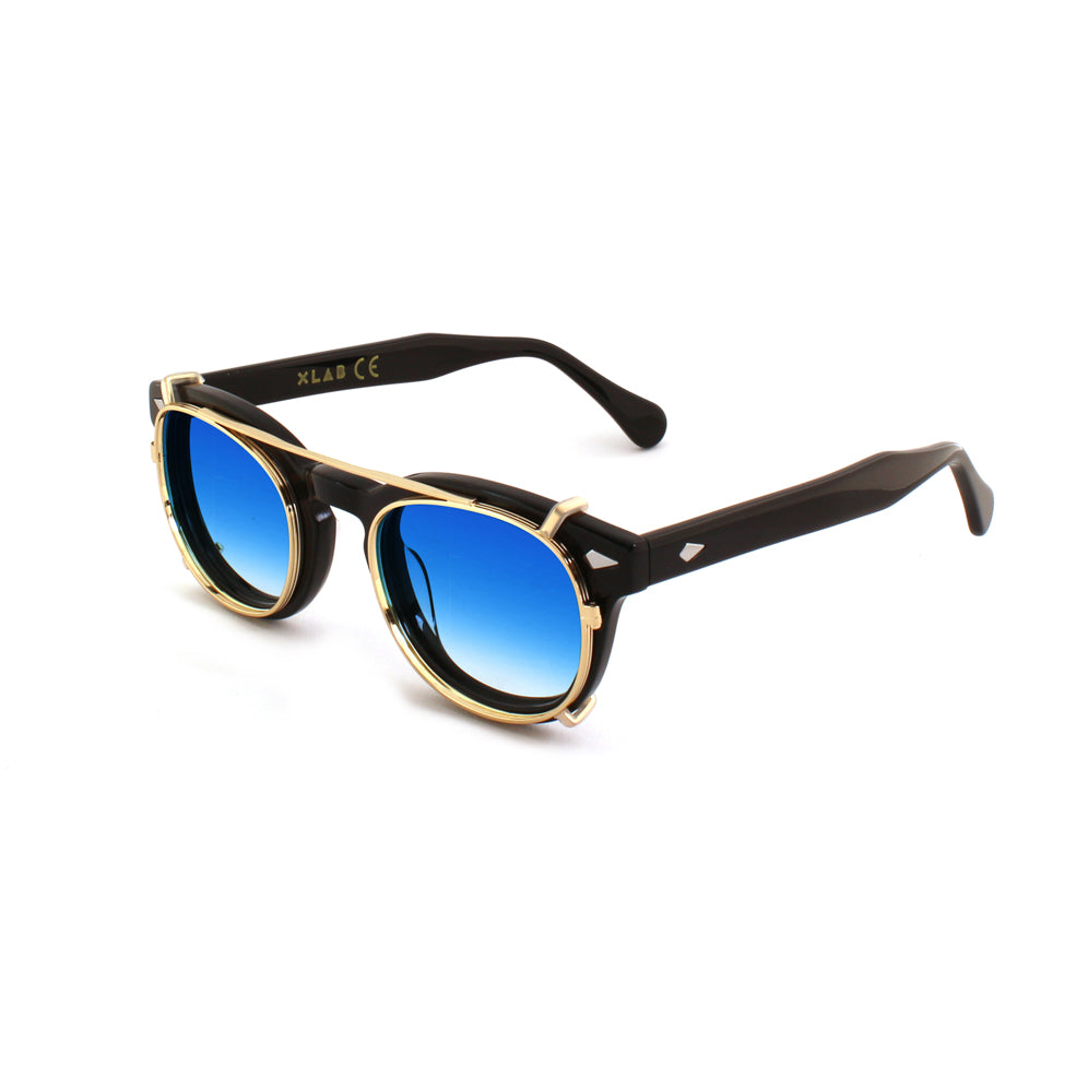 Clip-on 01 Gold/Blue Shaded voor 8004 Moscot-stijl 48 mm Moscot