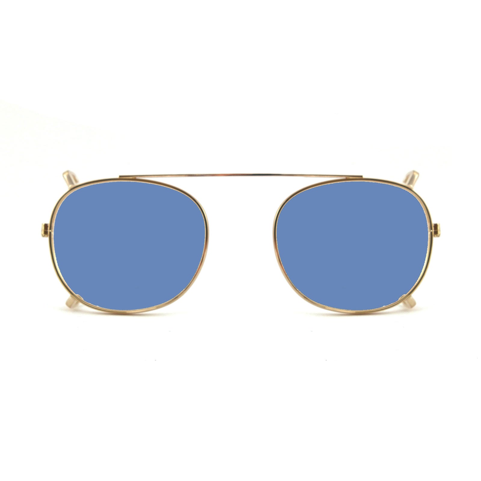 8004 stile moscot CLIP-ON 01 ORO / AZZURRO POLARIZZATO calibro 48mm