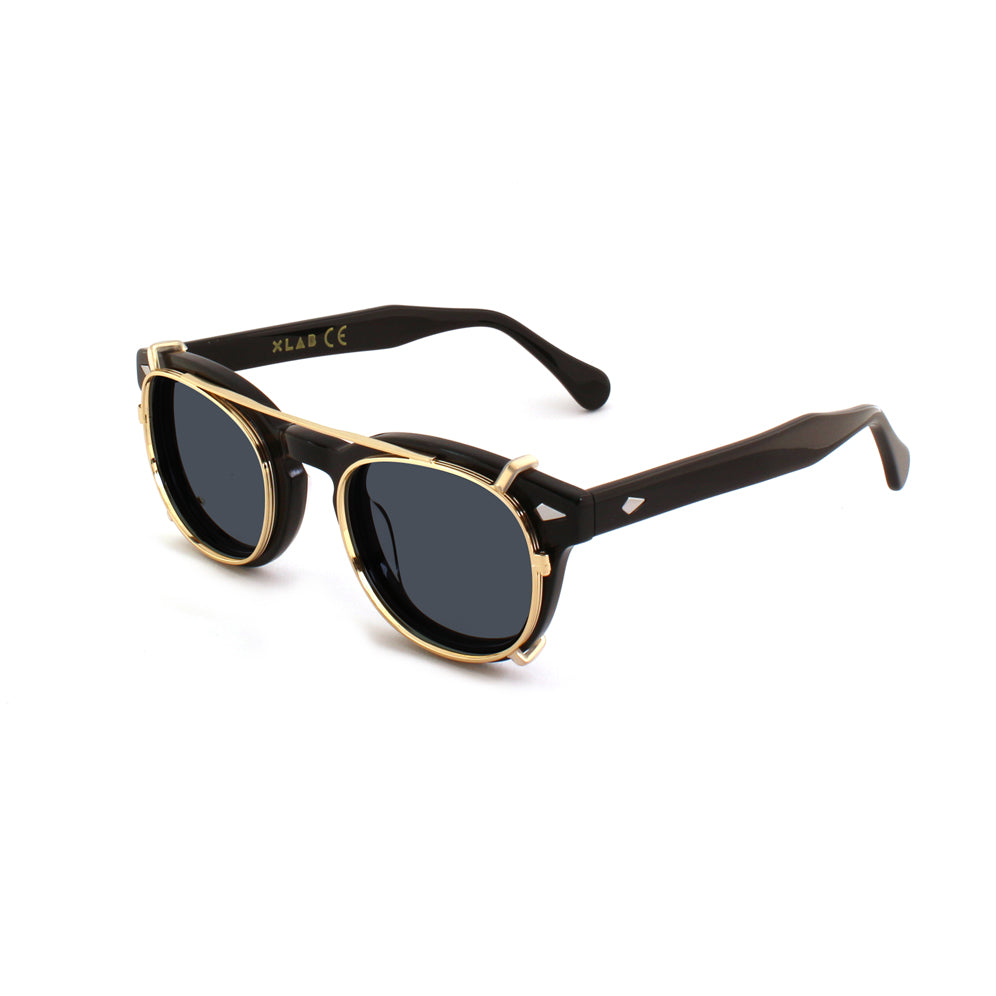 8004 stile moscot CLIP-ON 01 ORO / FUMO POLARIZZATO calibro 48mm