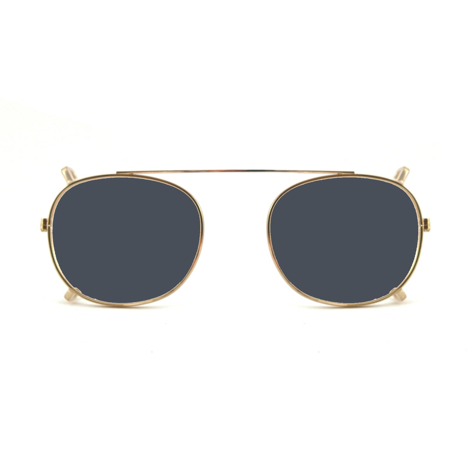 Clip-on 01 Gold/gepolariseerde rook voor 8004 Moscot-stijl 48 mm Moscot