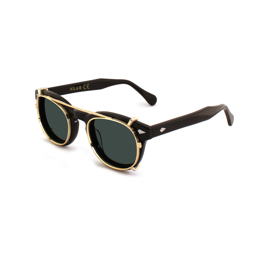 8004 stile moscot CLIP-ON 01 ORO / G15 POLARIZZATO calibro 48mm