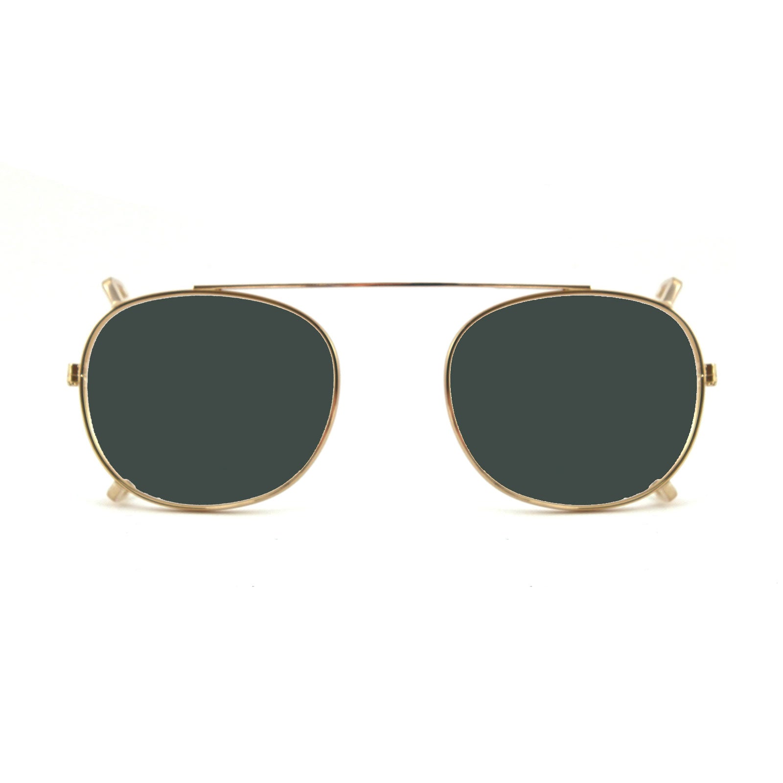 8004 stile moscot CLIP-ON 01 ORO / G15 POLARIZZATO calibro 48mm