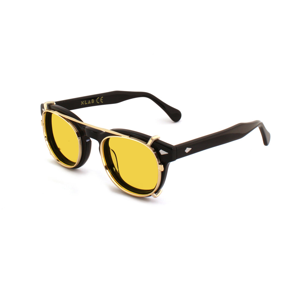 8004 stile moscot CLIP-ON 01 ORO / GIALLO POLARIZZATO calibro 48mm