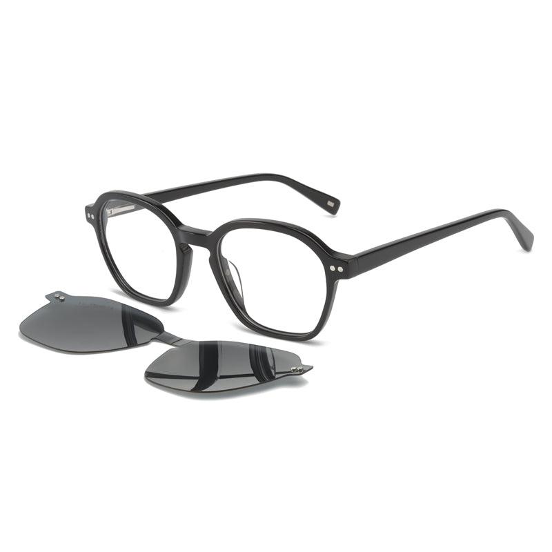 AST6385 Gloss <tc>Black</tc> + polarized smoke clip on