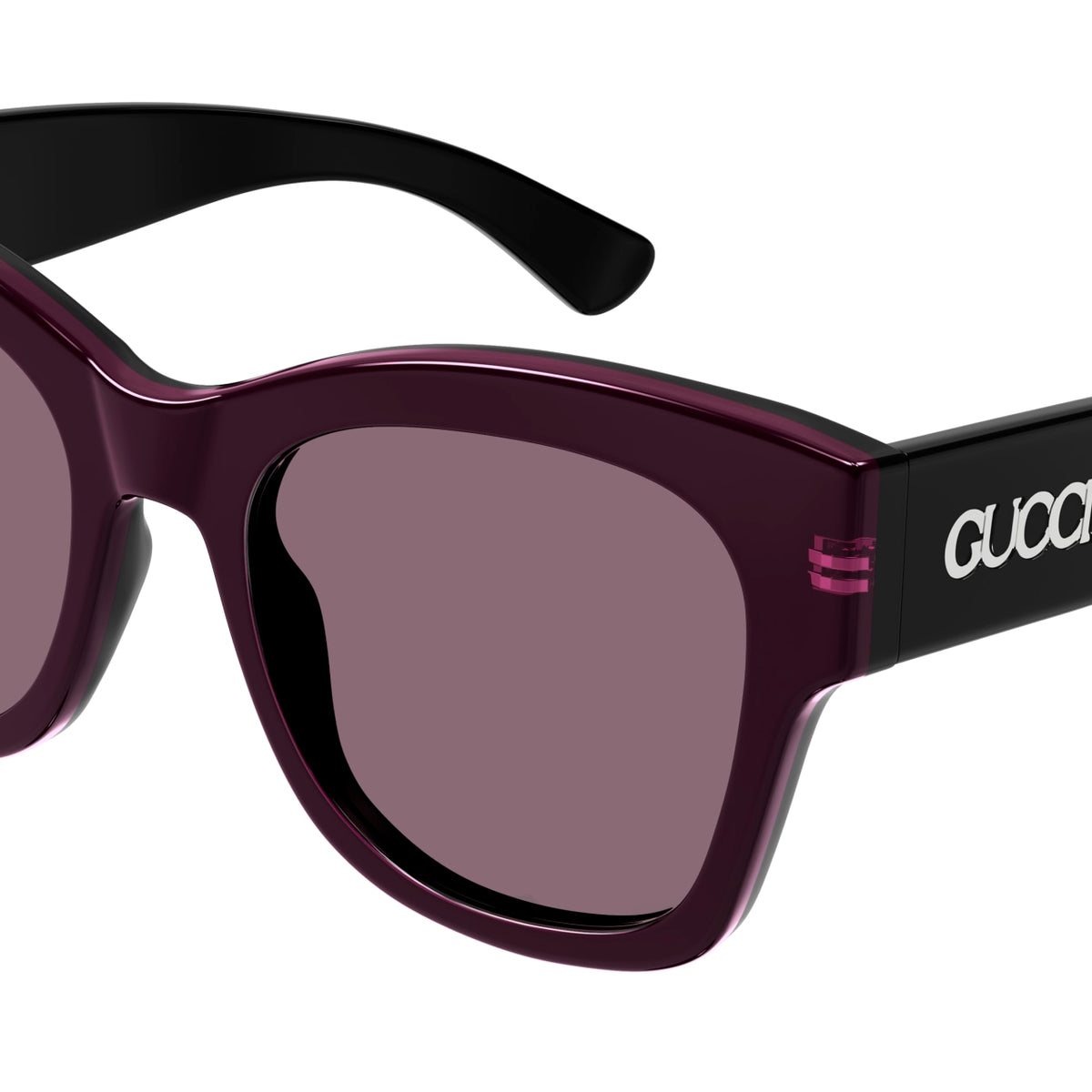 Gucci GG1789S 003 Sunglasses Black/Fuchsia Square Frame, Lilac Lenses Gucci GG1789S 003 Butterfly Sunglasses Black - eye-oo.com main image 2
