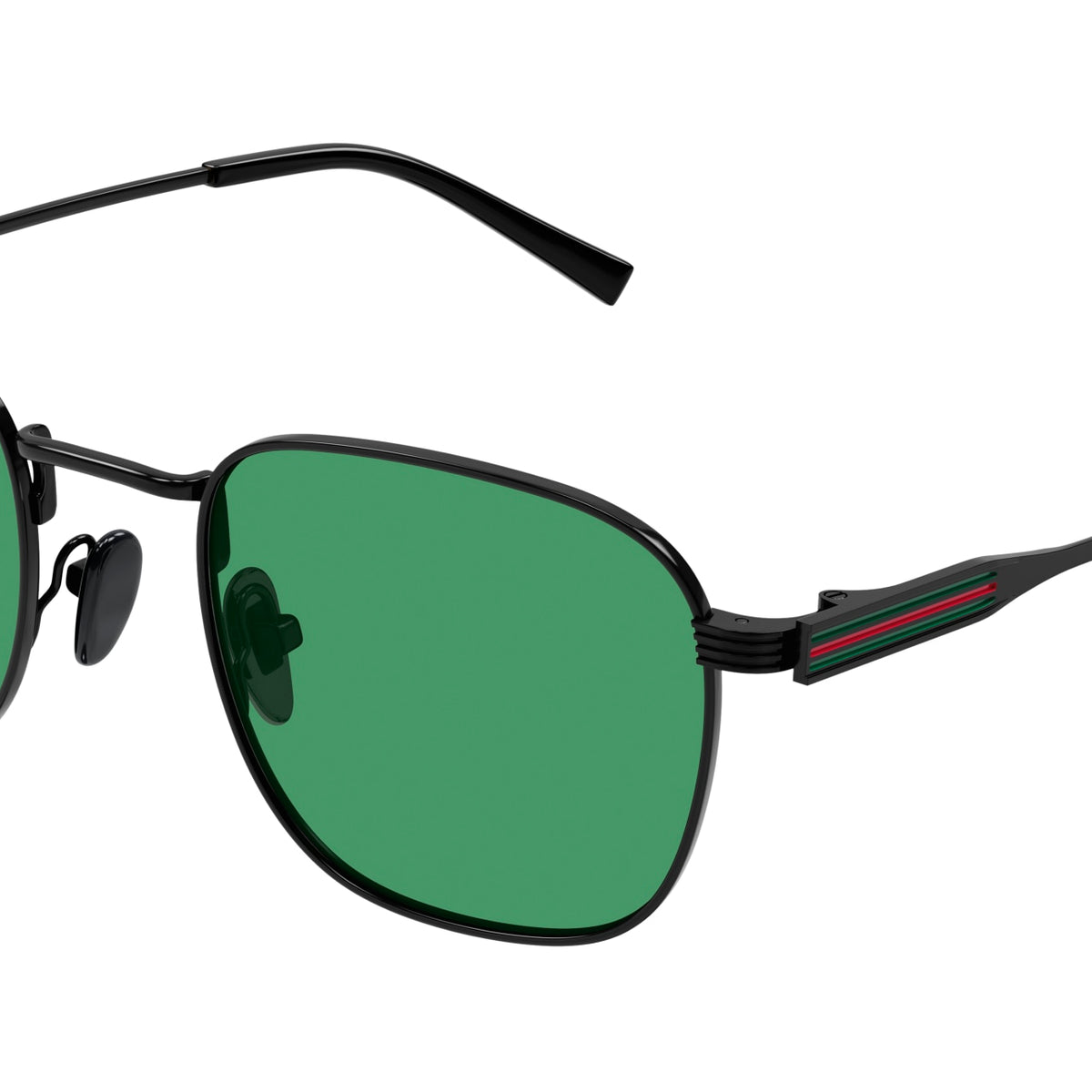 Gucci GG1876S 004 Sunglasses – Black Metal Square Frame with Green Lenses Gucci GG1876S Sunglasses | Select Eyewear main image 3