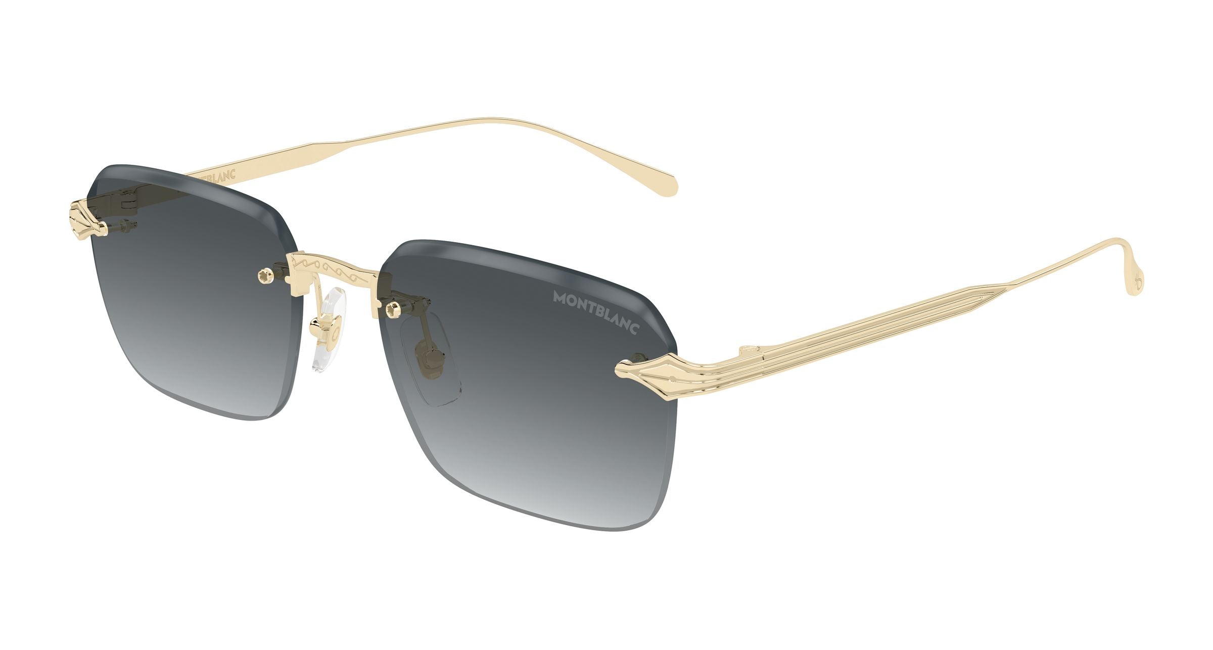 Solbriller Montblanc MB0456S 001 889652612065 Rammefarge Gull