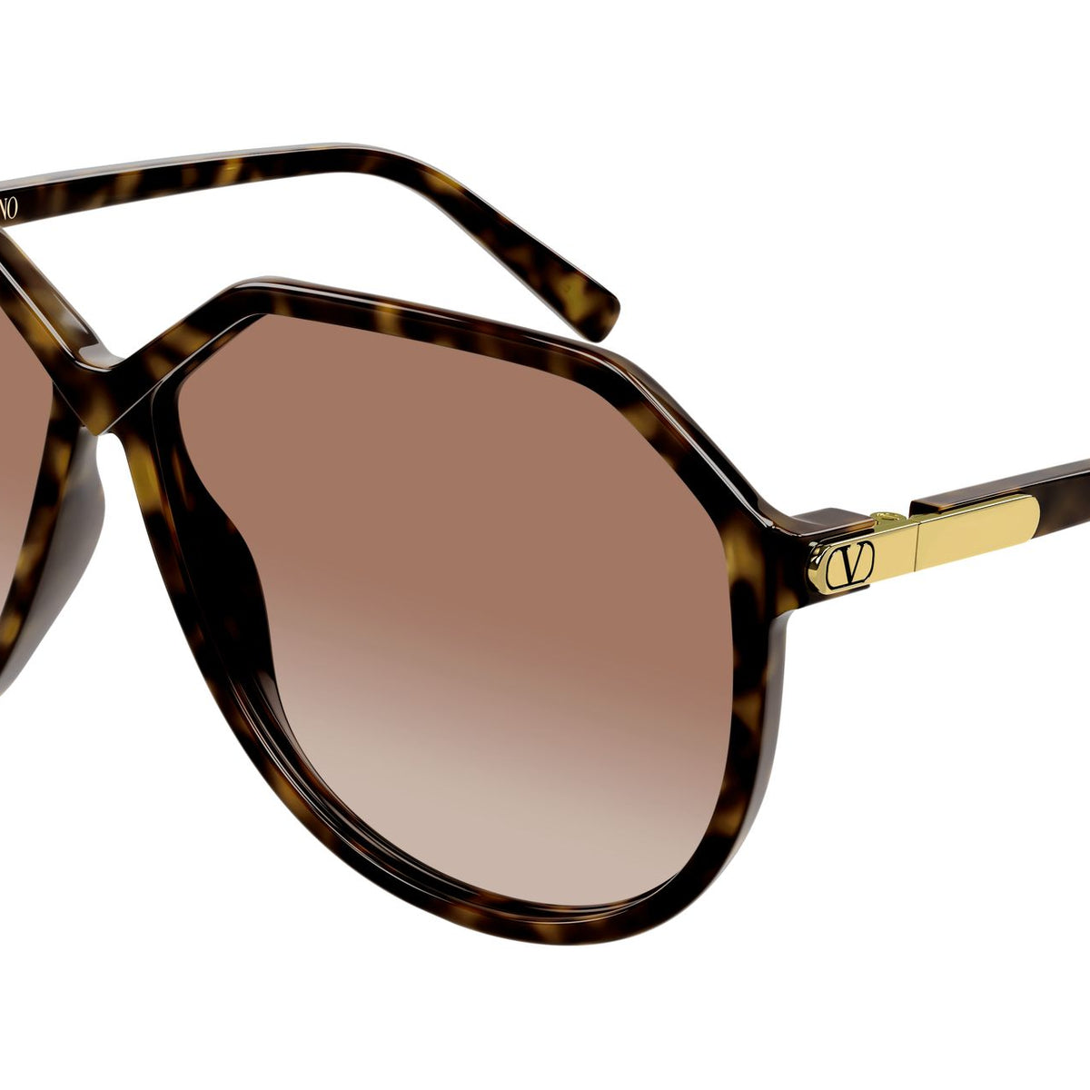 Valentino VG0026S 002 Black Gloss Havana Polish Sunglasses 61-10-140 Sunglasses Valentino VG0026S 002 889652666709 Frame color  main image 2