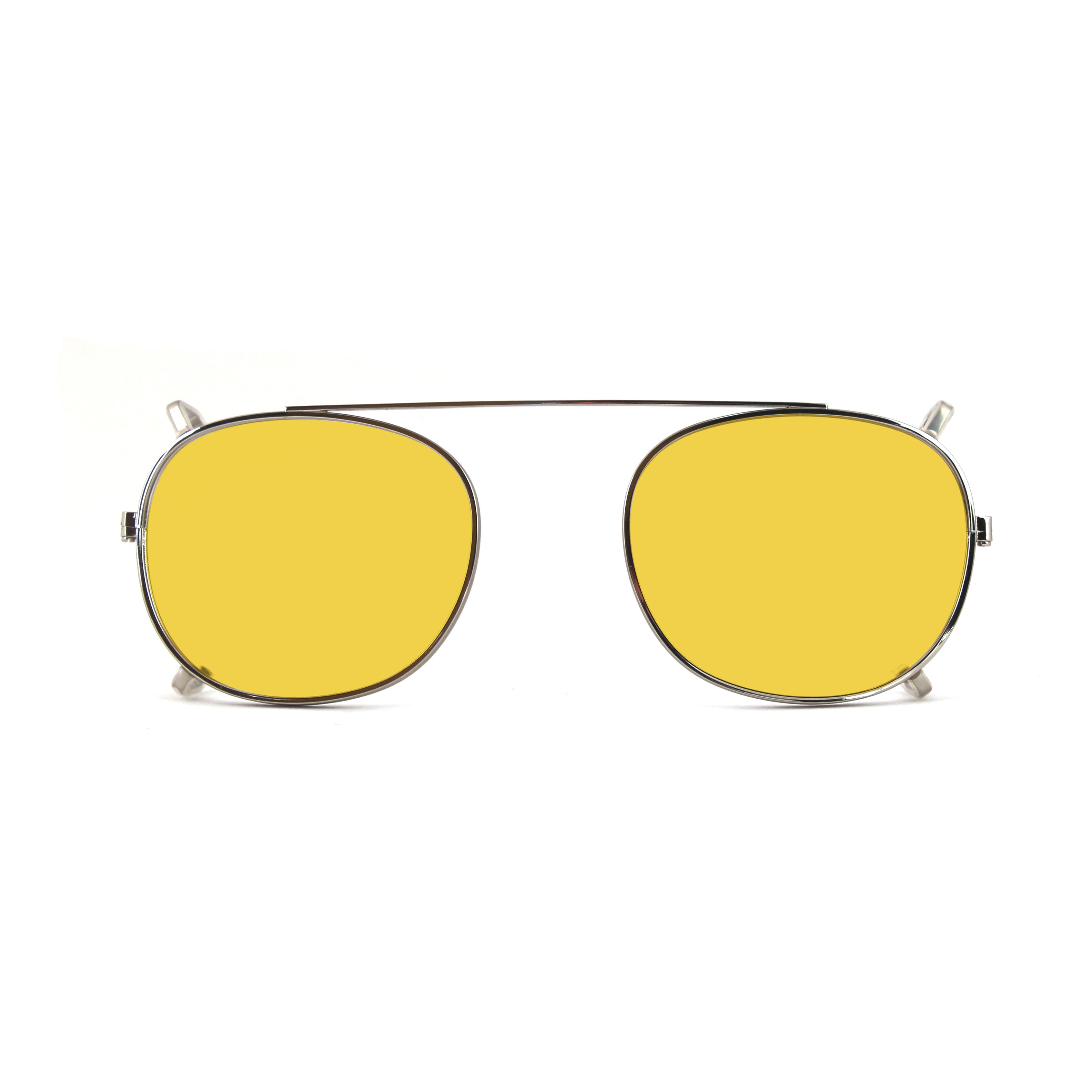 Clip-on 02 Argento/Giallo polarizzato per 8004 stile moscot calibro 48mm