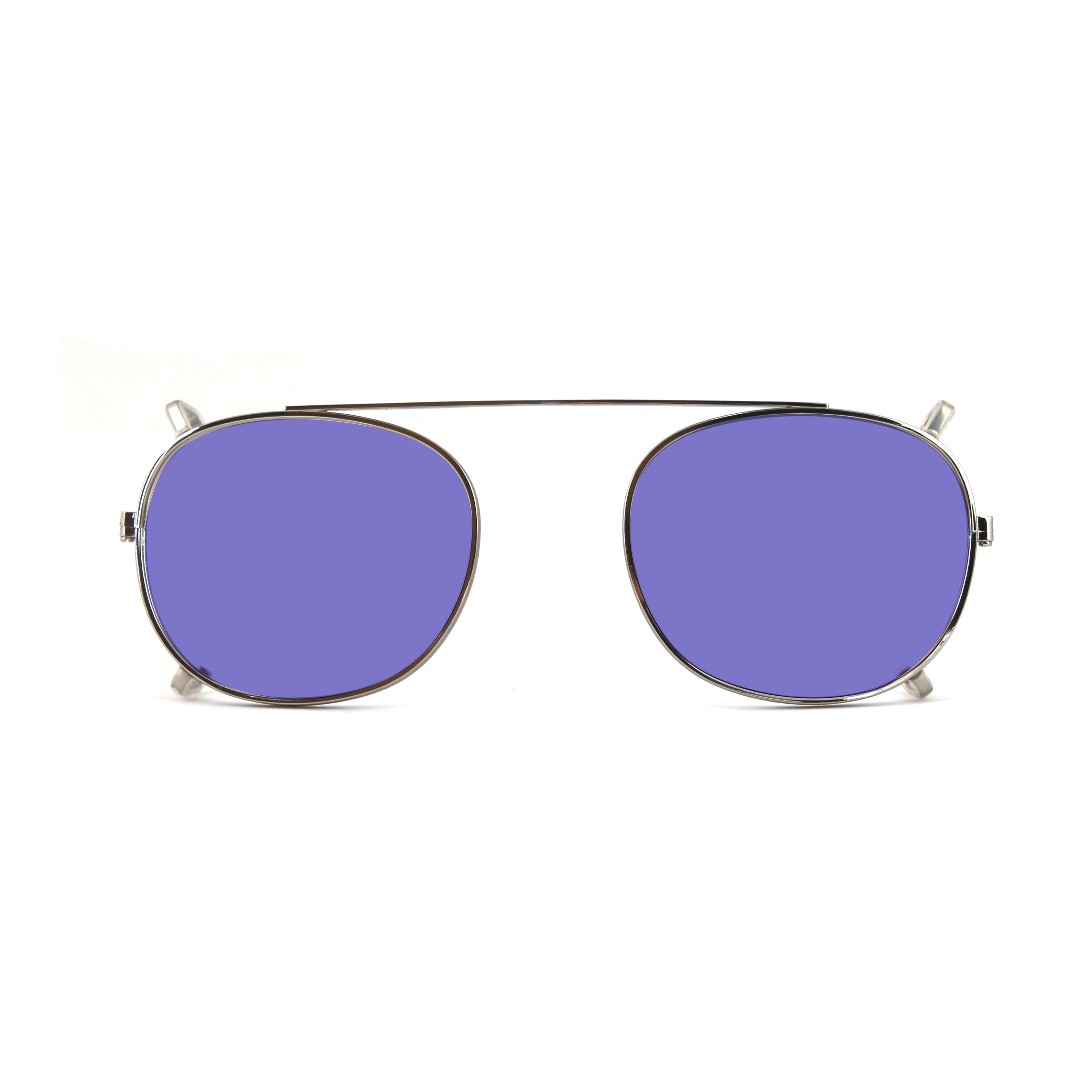 Clip-on 02 Argento/Lilla polarizzato per 8004 stile moscot calibro 48mm