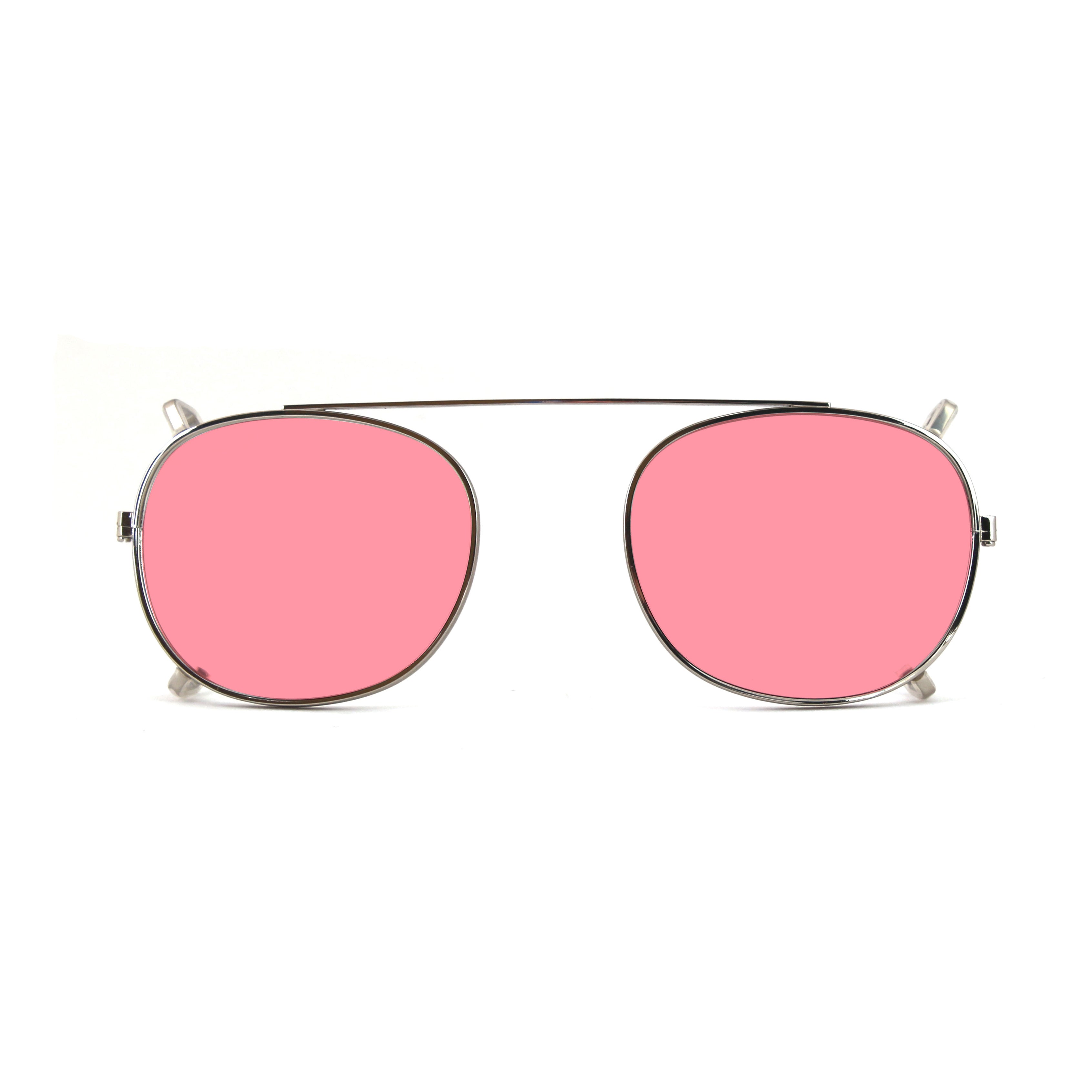 Clip-on 02 Silver/Polarisated Rose voor 8004 Moscot-stijl 48 mm Moscot