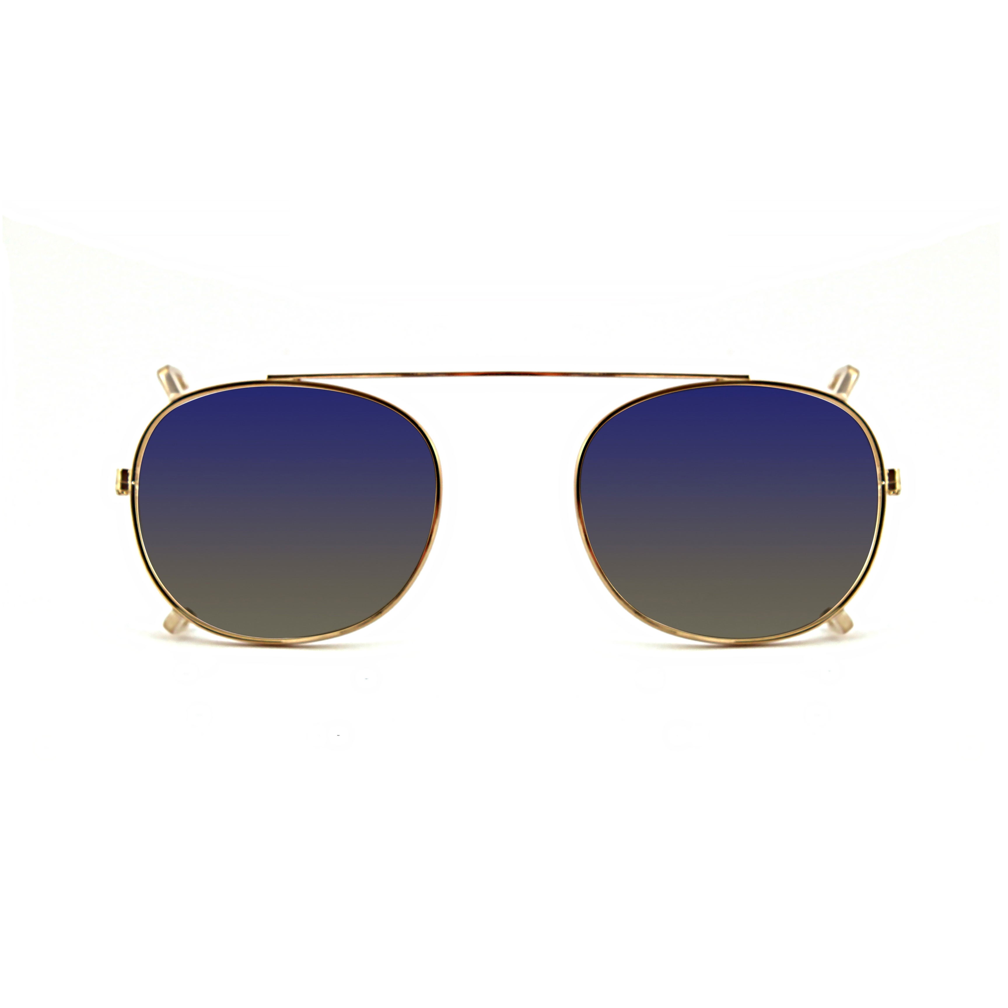 Clip-on 01 Oro/Cobalto fumo polarizzato per 8004 stile moscot calibro 48mm