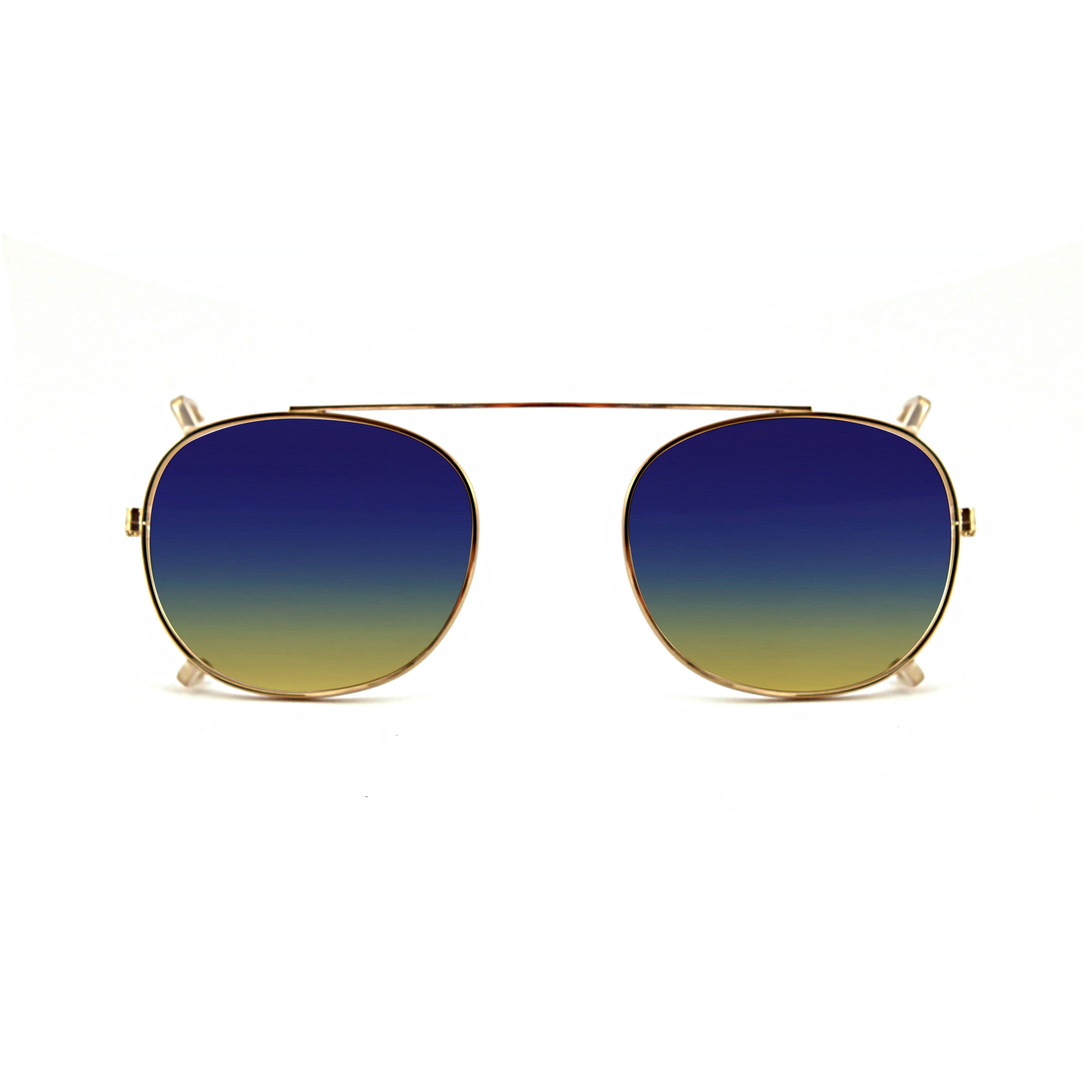 Clip-on 01 Gold/gepolariseerd gouden kobalt voor 8004 Moscot-stijl 48 mm Moscot