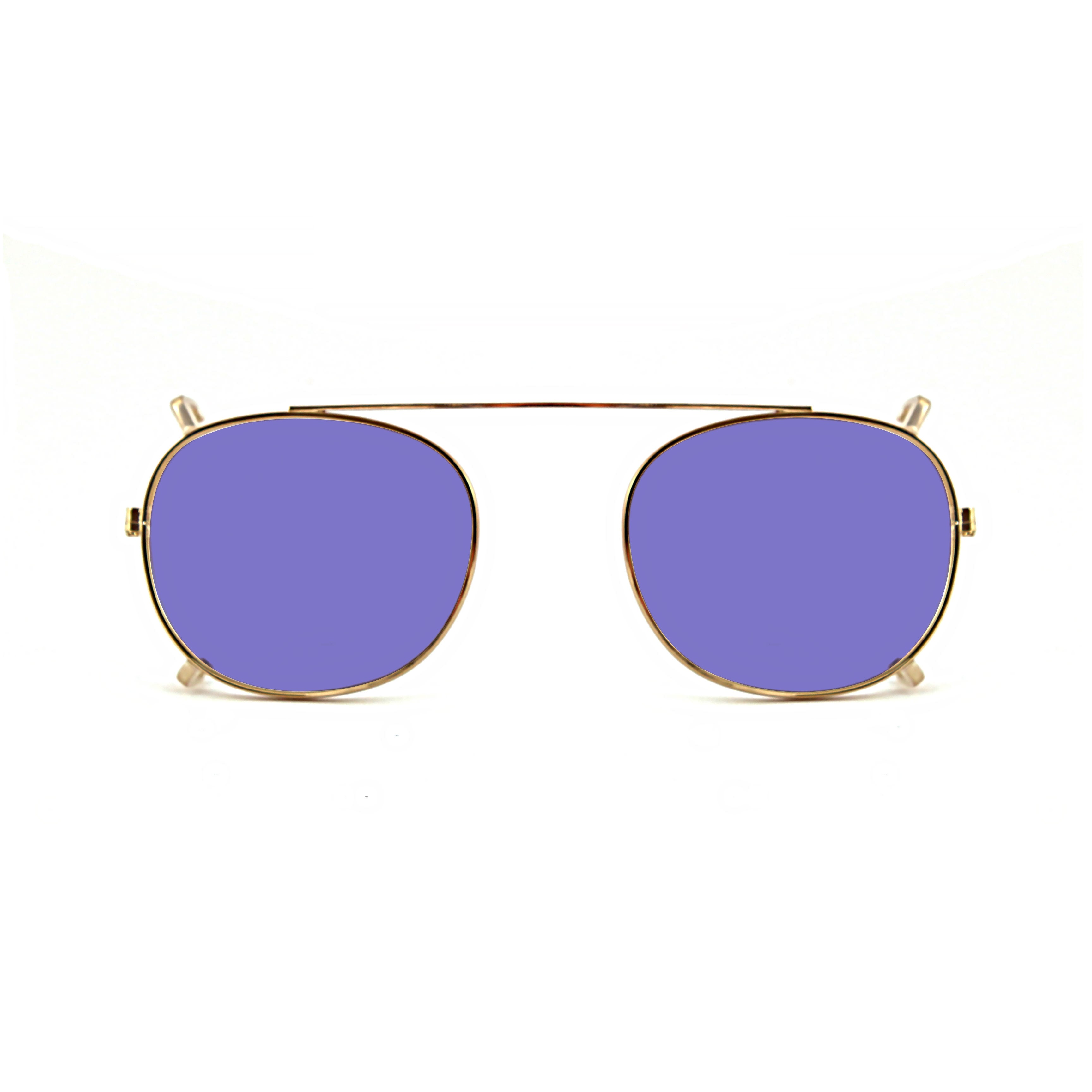 Clip-on 01 Oro/Lilla polarizzato per 8004 stile moscot calibro 48mm