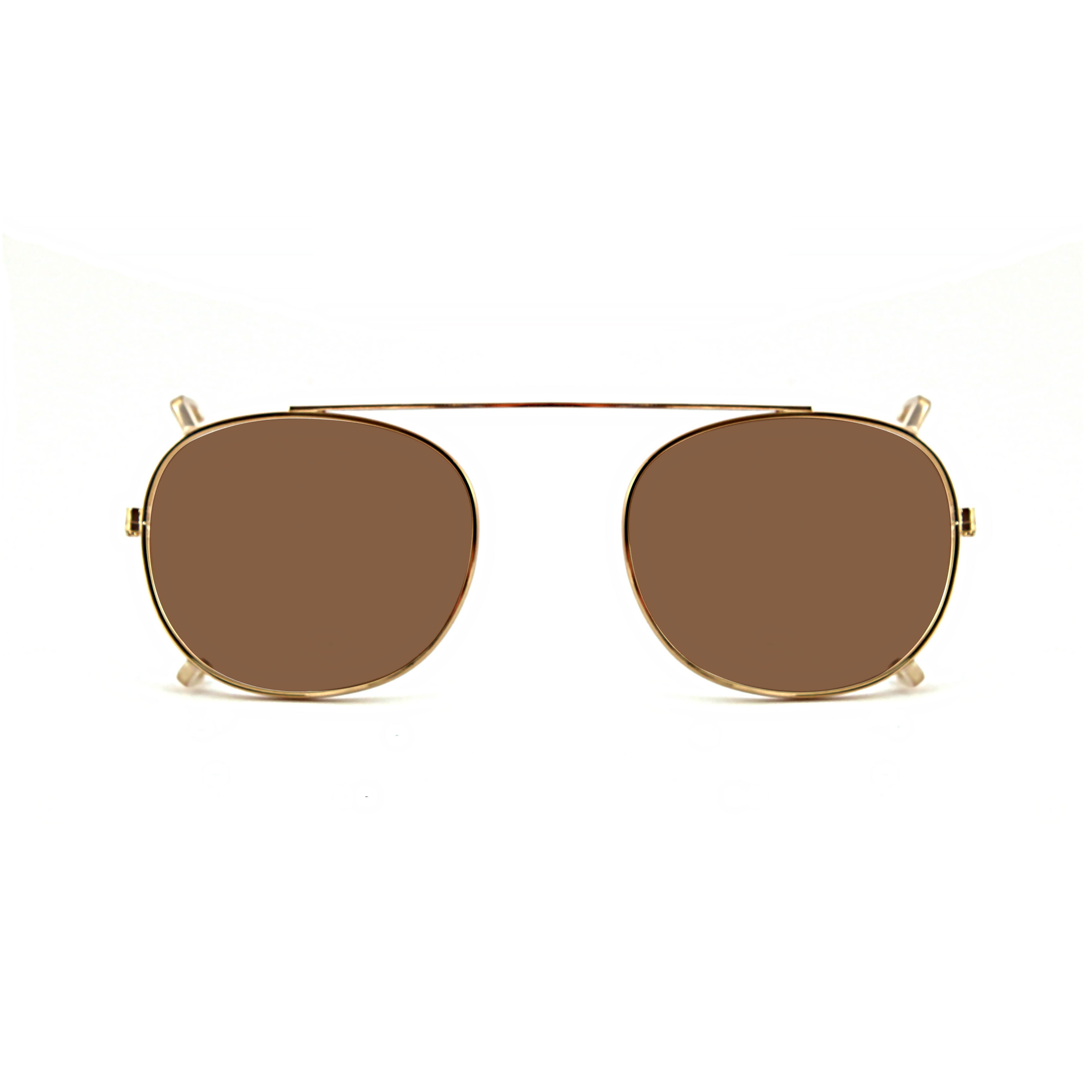 Clip-on 01 Oro/Marrone polarizzato per 8004 stile moscot calibro 48mm