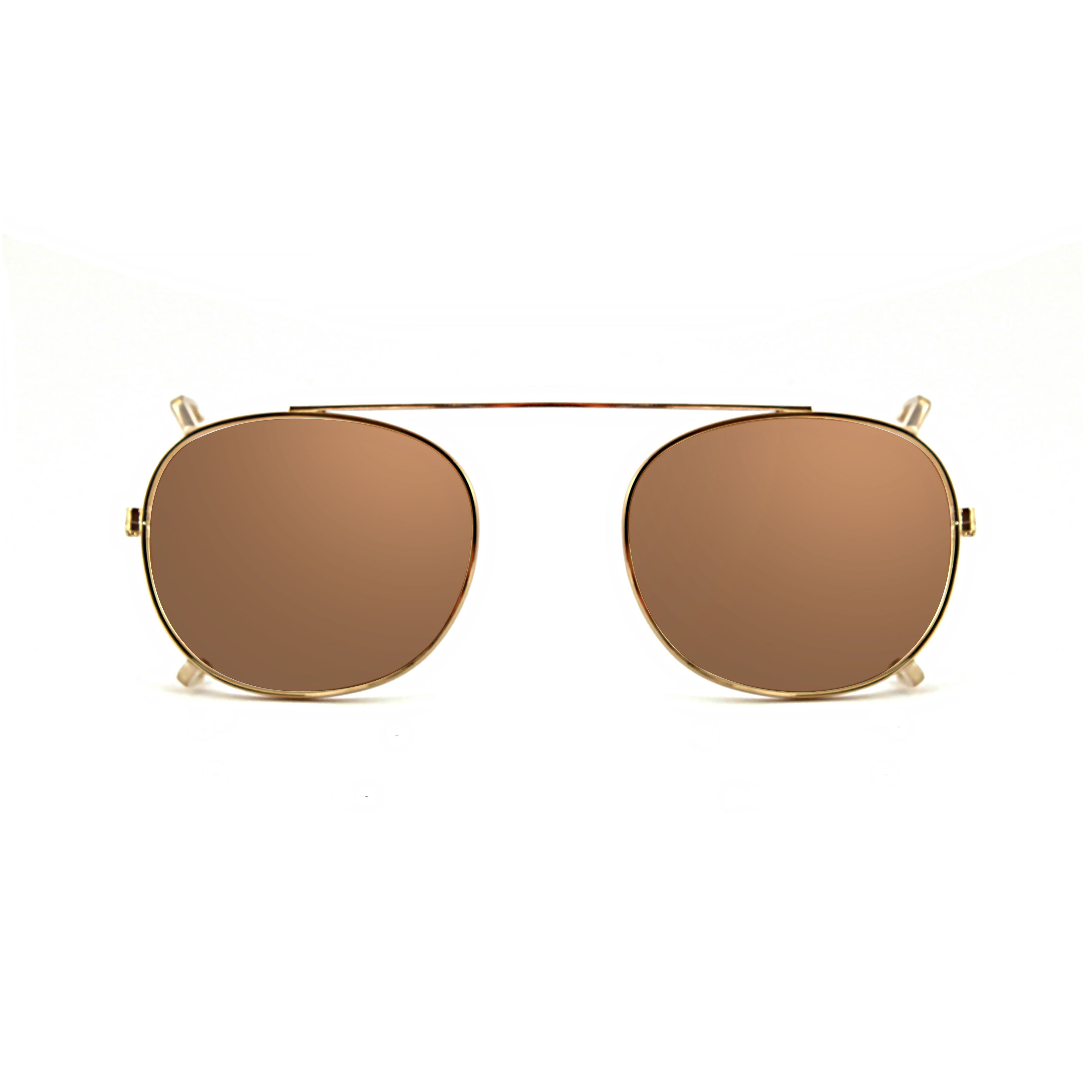 Clip-on 01 Gold/Photocromatic Marrone voor 8004 Moscot-stijl 48 mm Moscot