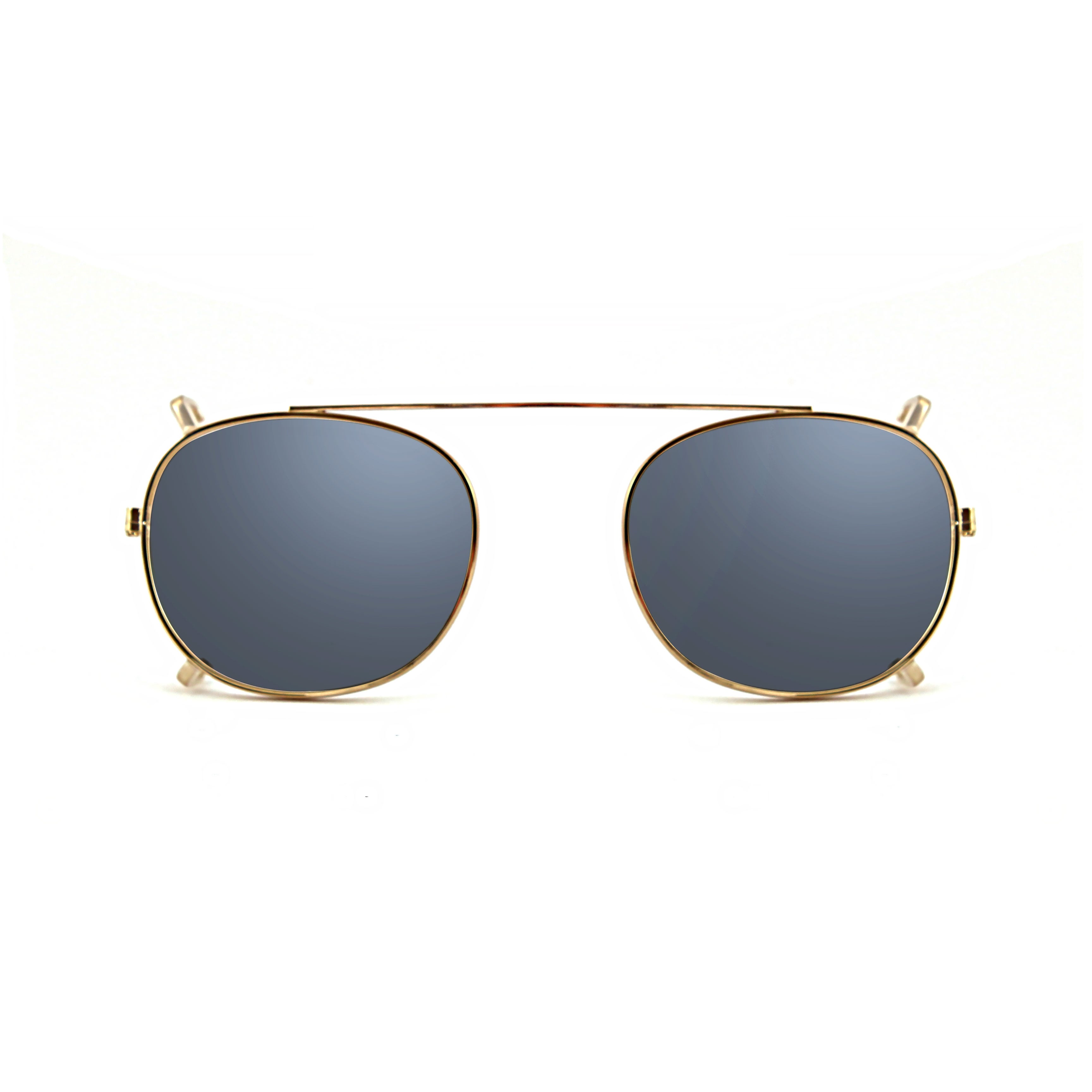 Clip-on 01 Goud/fotochromatisch grijs voor 8004 Moscot-stijl 48 mm Moscot