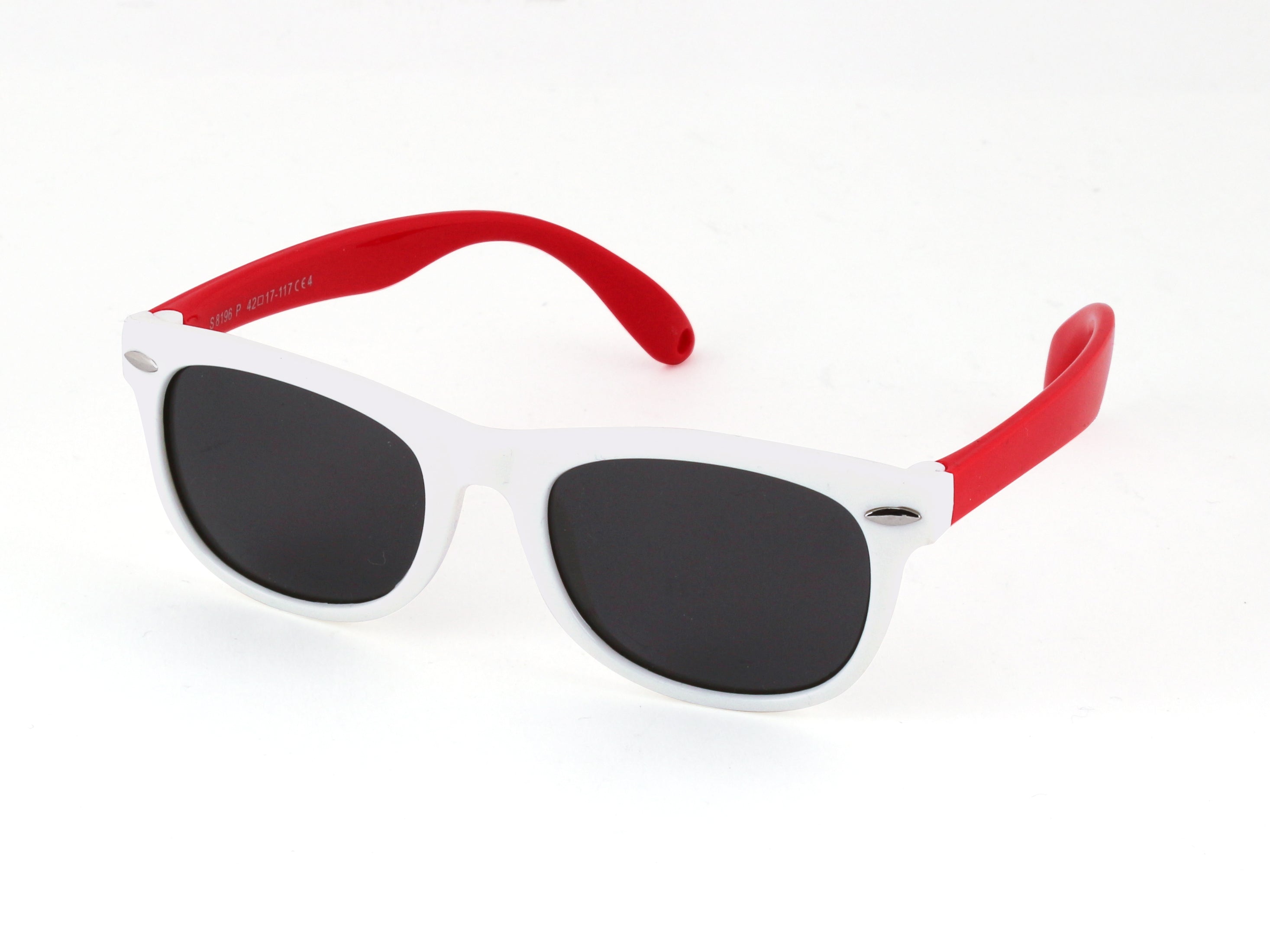 Occh. Sun Bamb. Plast. S8196 c.04 White-Red/Smoke *3p