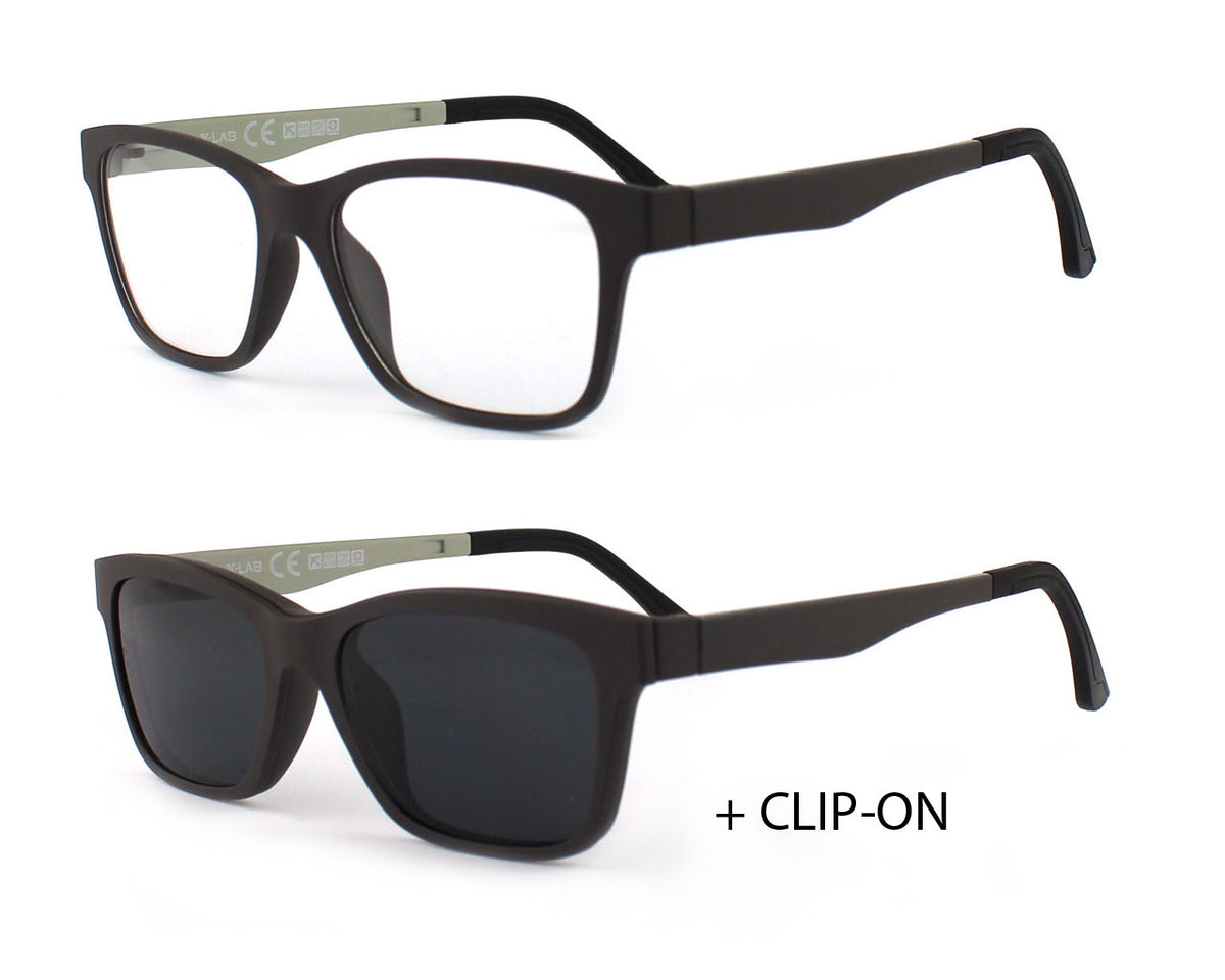 X-LAB 270 con clip-on sole magnetico Montature da vista XLAB Grigio 1